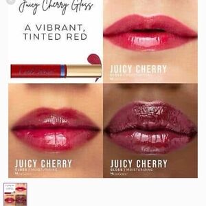 LipSense Juicy Cherry Lip Gloss - Bold and Rich Red Tint